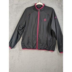 Under Armour Jacket DNA Womens XL Golf Wear Full Zip Windbreaker Black Pink